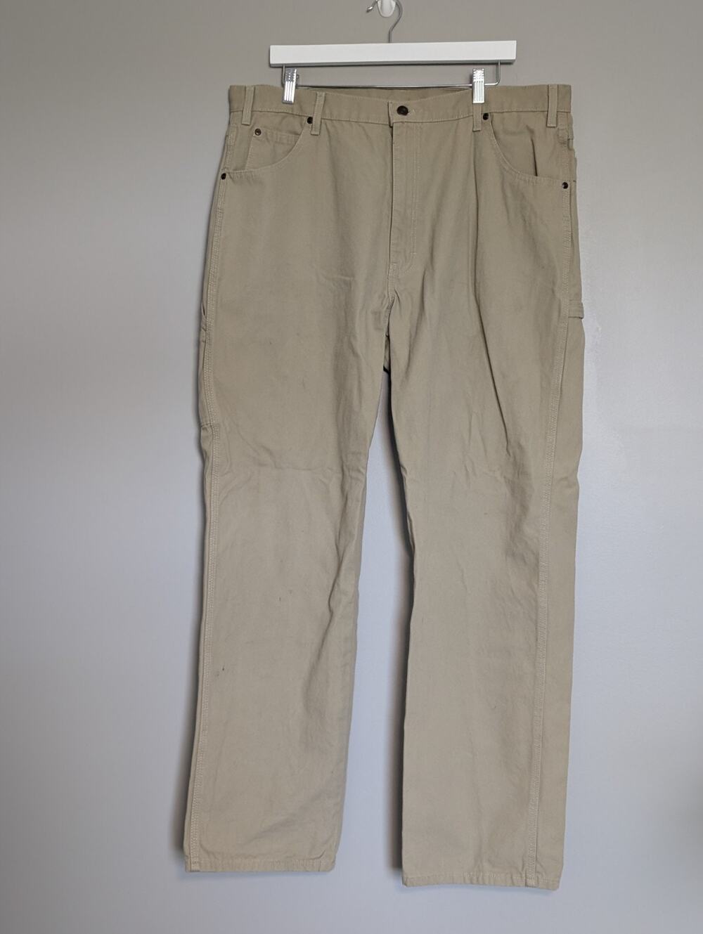 Dickies 40x34 Carpenter Pants, Duck Canvas Rinsed Desert Sand, Utility, Gorpcore